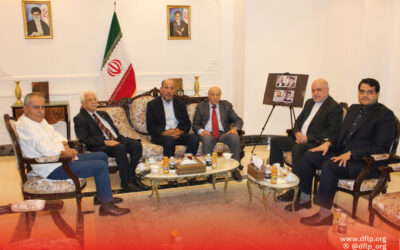 الديمقراطية تلتقي السفير الإيراني وتبحث معه تطورات العدوان على غزة: نرفض أي مناورات أمريكية اسرائيلية توفر للاحتلال مزيداً من الغطاء والوقت لإدامة العدوان والإبادة