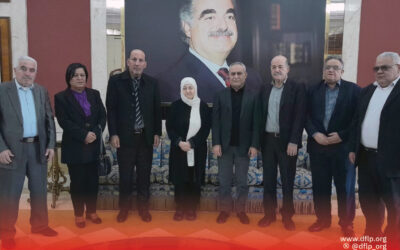 بهية الحريري استقبلت وفد من الجبهة الديمقراطية، عرض معها قضايا اللاجئين والمخيمات والتطورات في الأراضي الفلسطينية