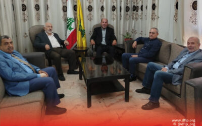 الديمقراطية تلتقي حزب الـله، بالإرادة والصمود والمقاومة قادرون على إفشال أهداف العدوان والتصدي للمشروع الأمريكي – الإسرائيلي