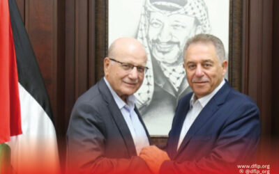 السفير أشرف دبور يستقبل أمين عام الجبهة الديمقراطية فهد سليمان ويعرضان التطورات العامة