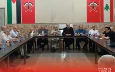 الديمقراطية تستقبل المناضل معن بشور ووفد الحملة الأهلية لنصرة فلسطين وقضايا الأمة